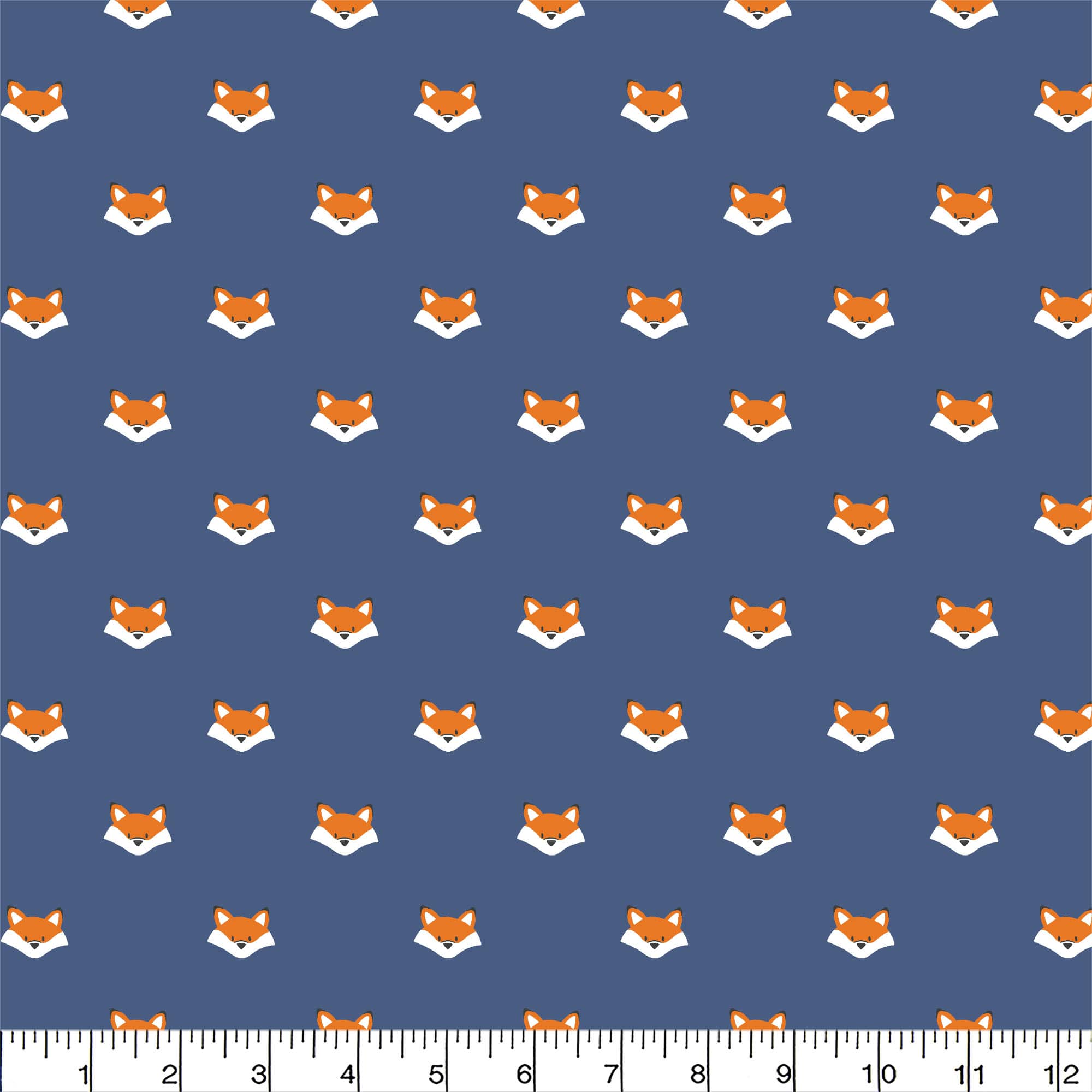 Eugene Textiles Navy Fox Flannel